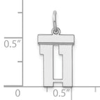 Sterling Silver/Rhodium-plated Polished Number 11 Charm