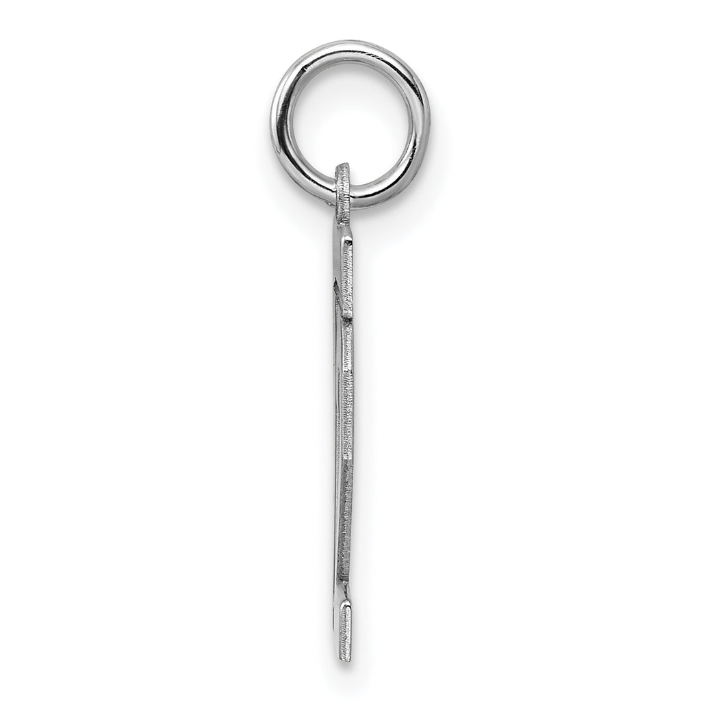 Sterling Silver/Rhodium-plated Polished Number 12 Charm