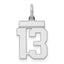 Sterling Silver/Rhodium-plated Polished Number 13 Charm