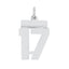 Sterling Silver/Rhodium-plated Polished Number 17 Charm