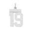 Sterling Silver/Rhodium-plated Polished Number 19 Charm