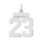 Sterling Silver/Rhodium-plated Polished Number 23 Charm
