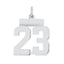Sterling Silver/Rhodium-plated Polished Number 23 Charm