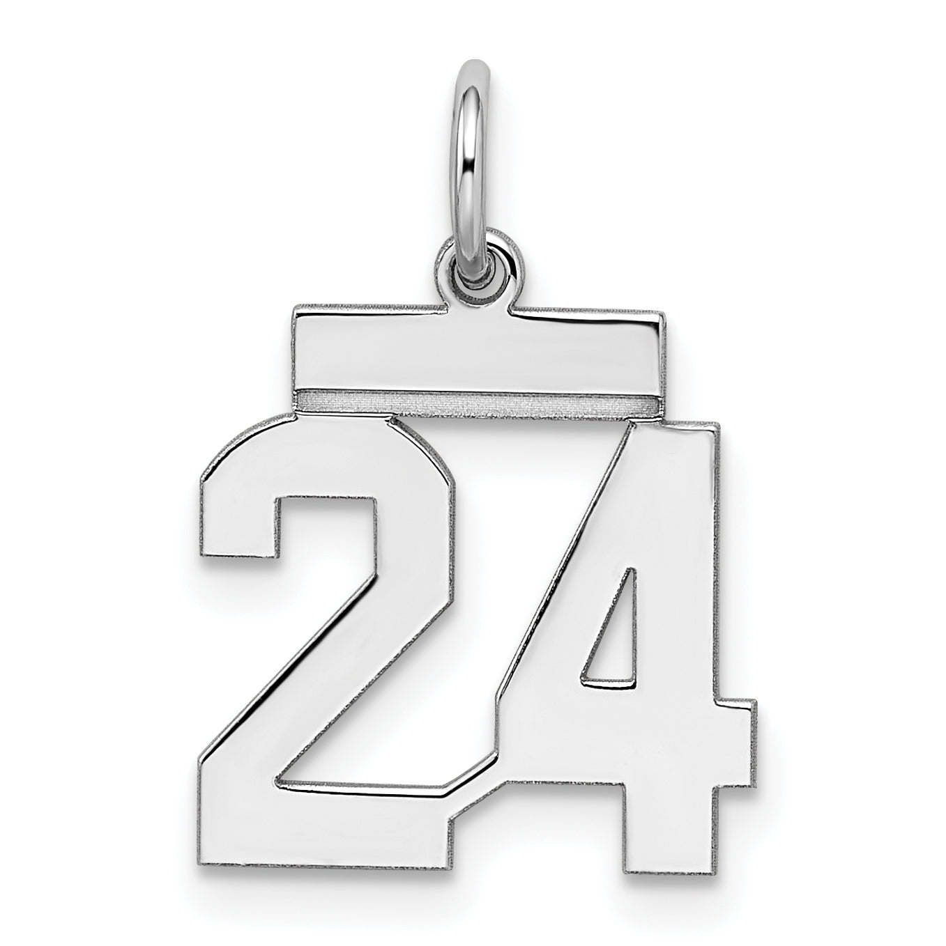 Sterling Silver/Rhodium-plated Polished Number 24 Charm Main image