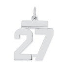 Sterling Silver/Rhodium-plated Polished Number 27 Charm