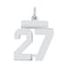 Sterling Silver/Rhodium-plated Polished Number 27 Charm