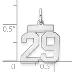 Sterling Silver Rhodium-plated Small Polished Number 29 Charm