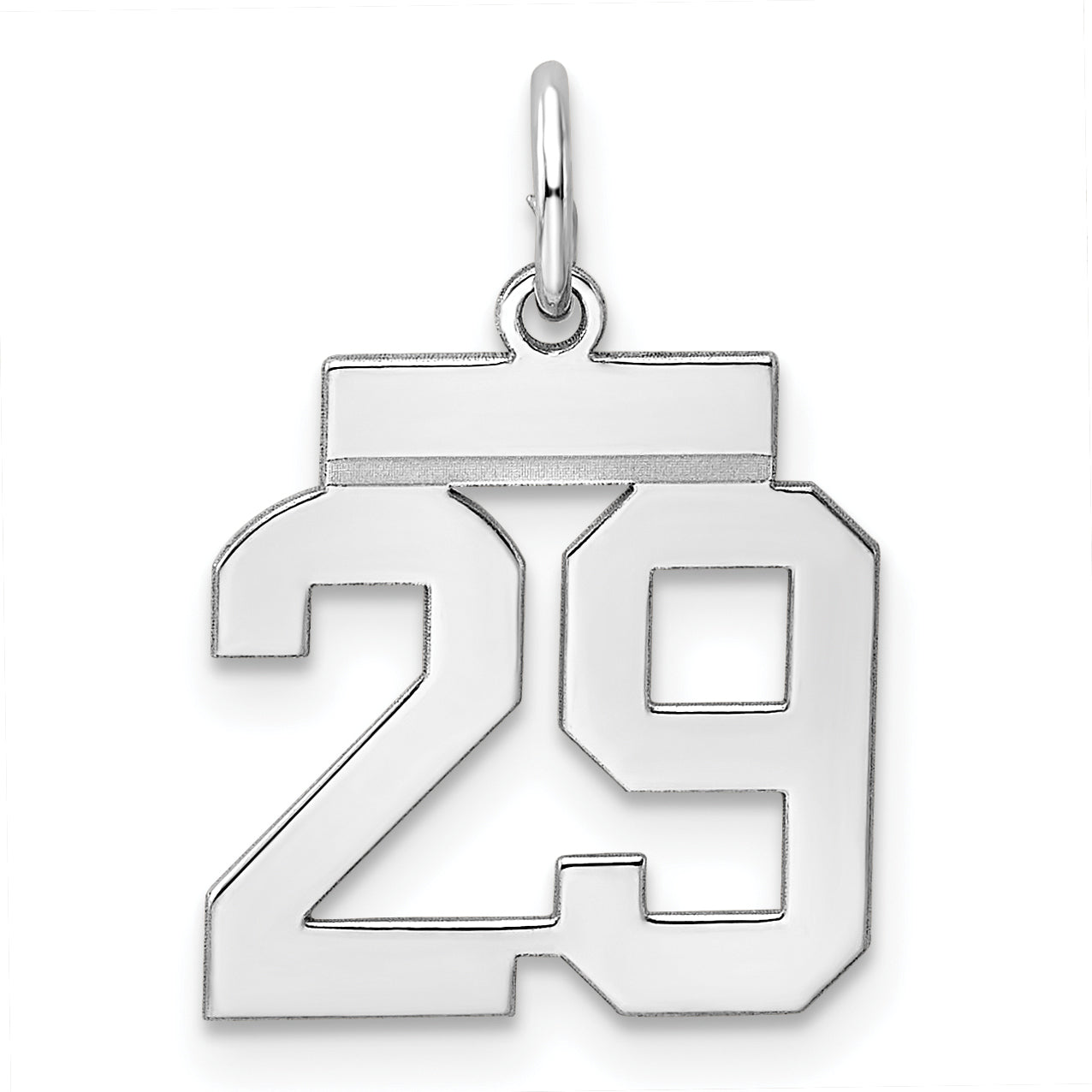 Sterling Silver/Rhodium-plated Polished Number 29 Charm Main image