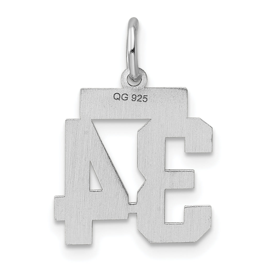 Sterling Silver Rhodium-plated Small Polished Number 34 Charm