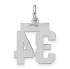 Sterling Silver Rhodium-plated Small Polished Number 34 Charm