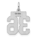 Sterling Silver Rhodium-plated Small Polished Number 36 Charm