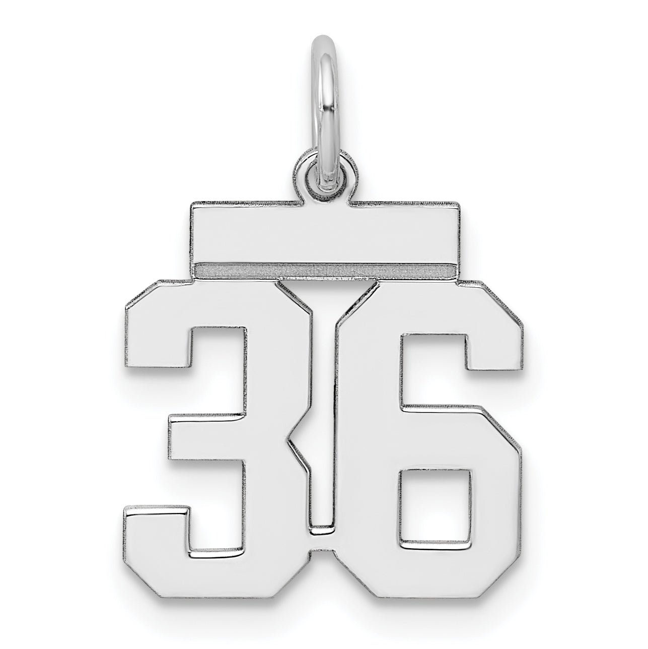 Sterling Silver/Rhodium-plated Polished Number 36 Charm Main image