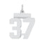Sterling Silver/Rhodium-plated Polished Number 37 Charm