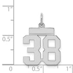 Sterling Silver/Rhodium-plated Polished Number 38 Charm