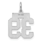 Sterling Silver Rhodium-plated Small Polished Number 39 Charm