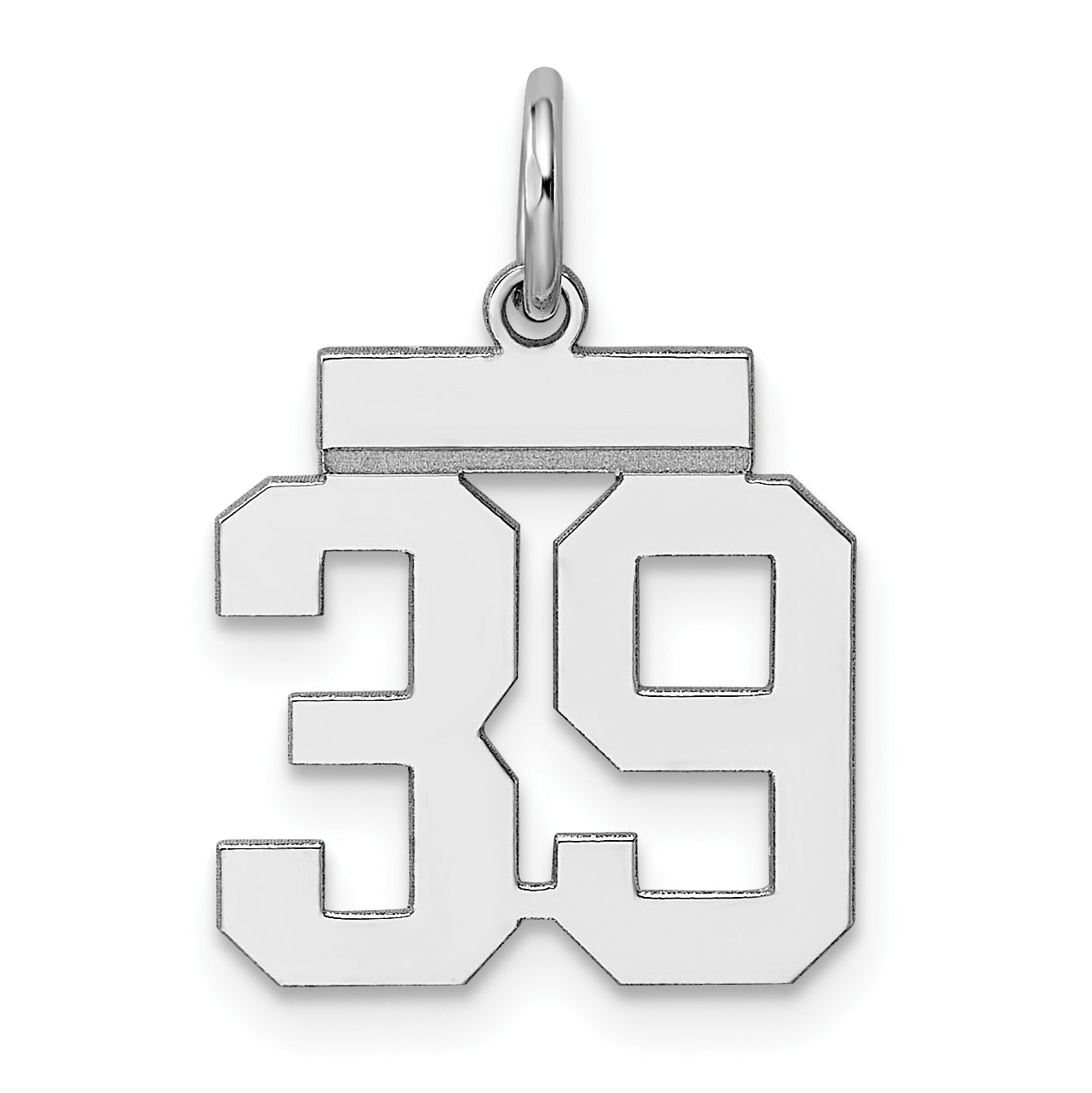 Sterling Silver/Rhodium-plated Polished Number 39 Charm Main image
