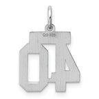 Sterling Silver Rhodium-plated Small Polished Number 40 Charm