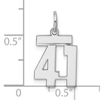 Sterling Silver Rhodium-plated Small Polished Number 41 Charm
