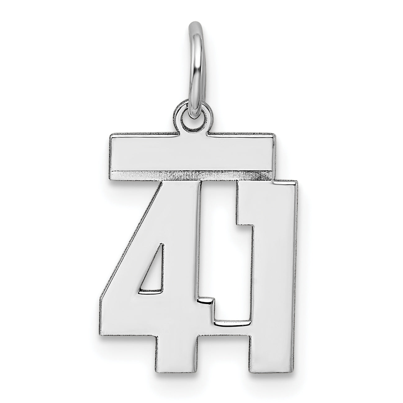 Sterling Silver/Rhodium-plated Polished Number 41 Charm Main image