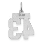 Sterling Silver Rhodium-plated Small Polished Number 43 Charm