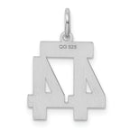 Sterling Silver Rhodium-plated Small Polished Number 44 Charm