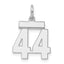 Sterling Silver/Rhodium-plated Polished Number 44 Charm