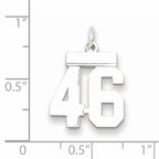 Sterling Silver Rhodium-plated Small Polished Number 46 Charm