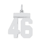 Sterling Silver/Rhodium-plated Polished Number 46 Charm