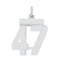 Sterling Silver/Rhodium-plated Polished Number 47 Charm