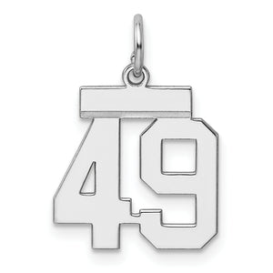 Number 49 Charm in Sterling Silver, 20mm - Sophia Jewelers