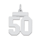 Sterling Silver/Rhodium-plated Polished Number 50 Charm