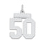 Sterling Silver/Rhodium-plated Polished Number 50 Charm