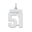 Sterling Silver/Rhodium-plated Polished Number 51 Charm