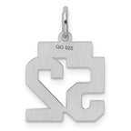 Sterling Silver Rhodium-plated Small Polished Number 52 Charm