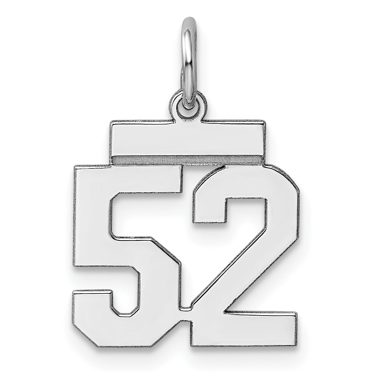 Sterling Silver/Rhodium-plated Polished Number 52 Charm Main image
