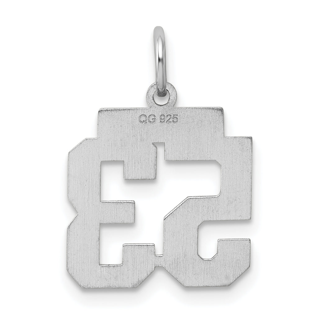 Sterling Silver Rhodium-plated Small Polished Number 53 Charm