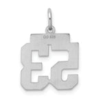 Sterling Silver Rhodium-plated Small Polished Number 53 Charm