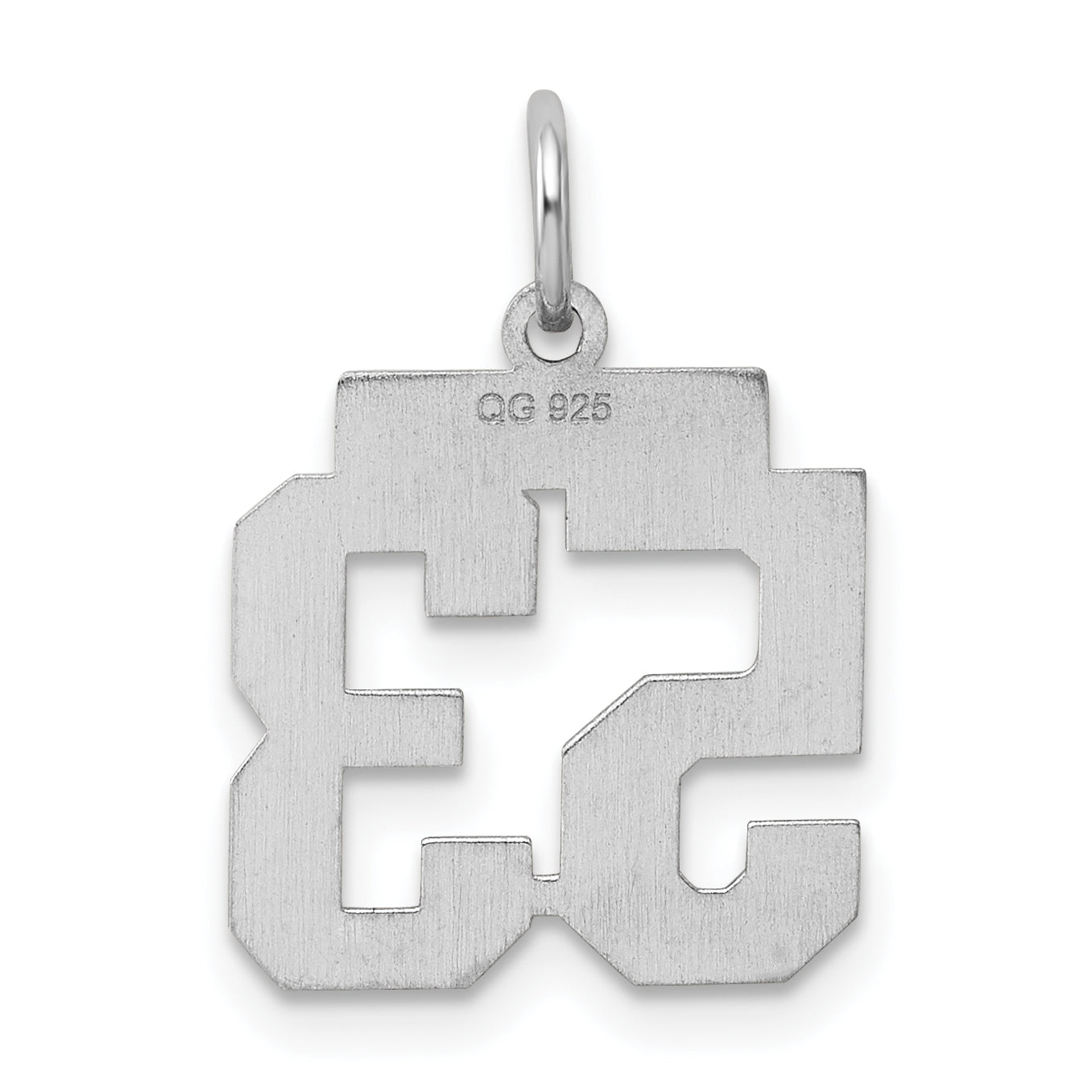 Sterling Silver Rhodium-plated Small Polished Number 53 Charm