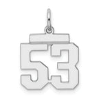 Sterling Silver/Rhodium-plated Polished Number 53 Charm