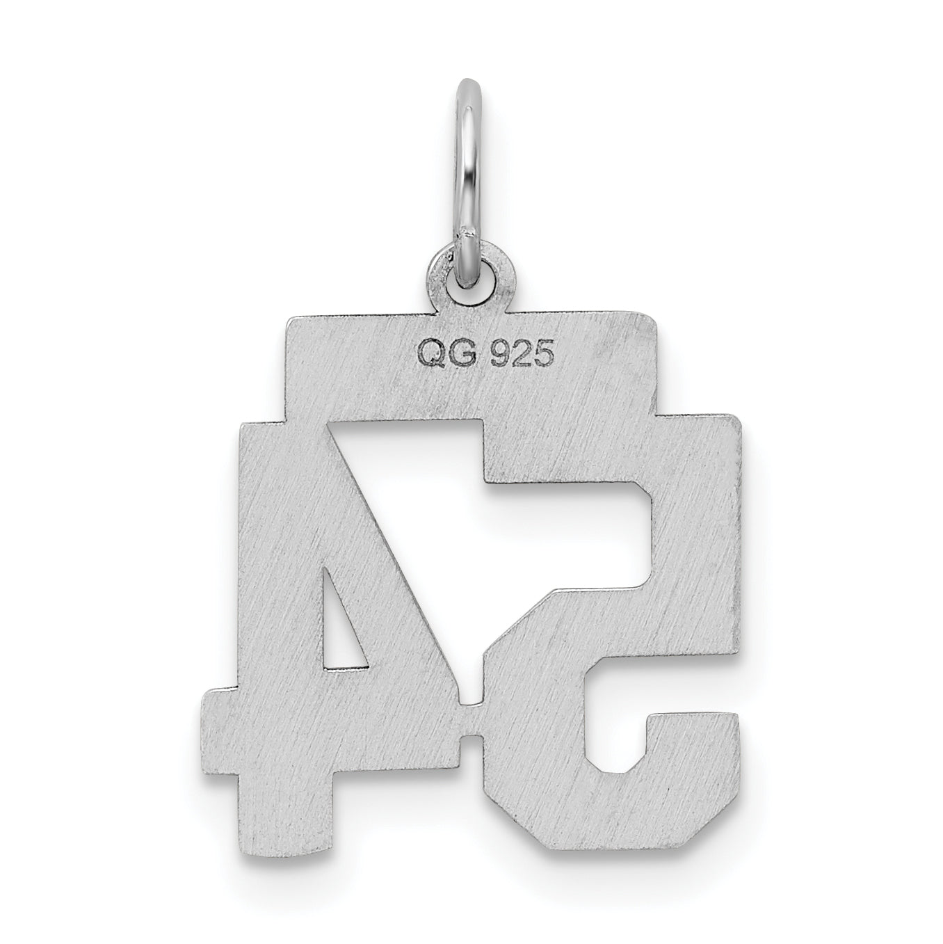 Sterling Silver Rhodium-plated Small Polished Number 54 Charm