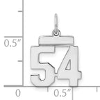 Sterling Silver Rhodium-plated Small Polished Number 54 Charm