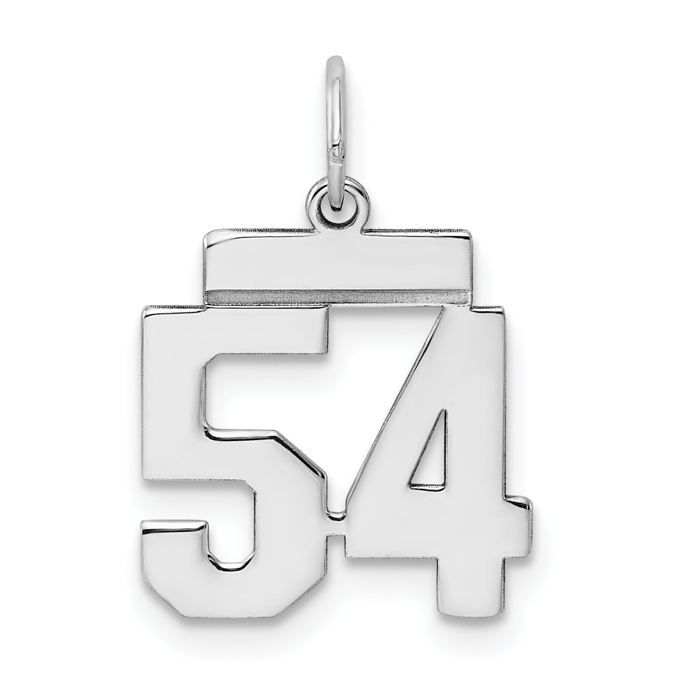 Sterling Silver/Rhodium-plated Polished Number 54 Charm Main image