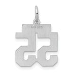 Sterling Silver Rhodium-plated Small Polished Number 55 Charm