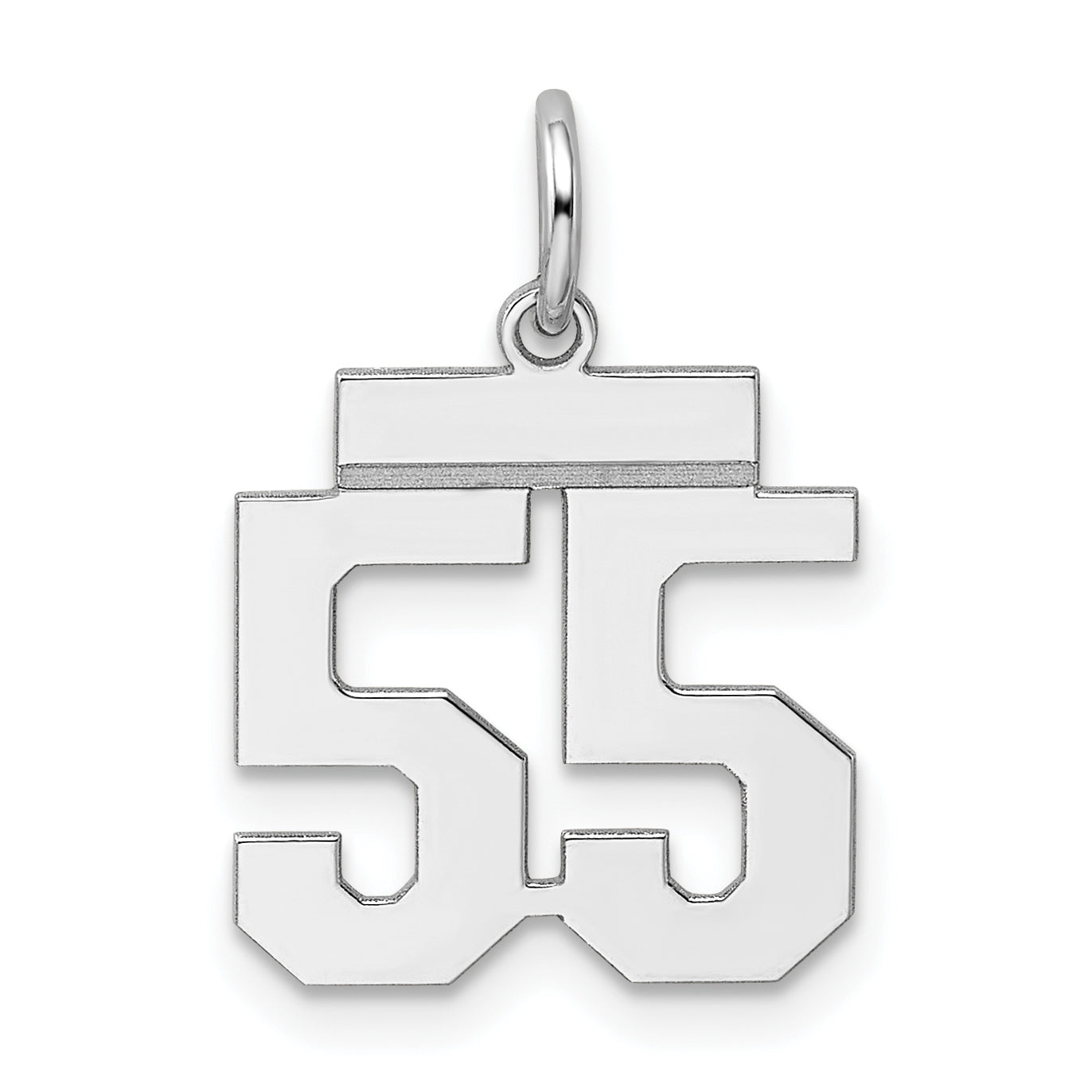 Sterling Silver/Rhodium-plated Polished Number 55 Charm Main image