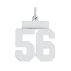 Sterling Silver/Rhodium-plated Polished Number 56 Charm
