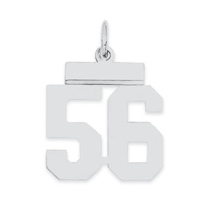Number 56 Charm in Sterling Silver, 20mm - Sophia Jewelers