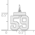 Sterling Silver Rhodium-plated Small Polished Number 59 Charm