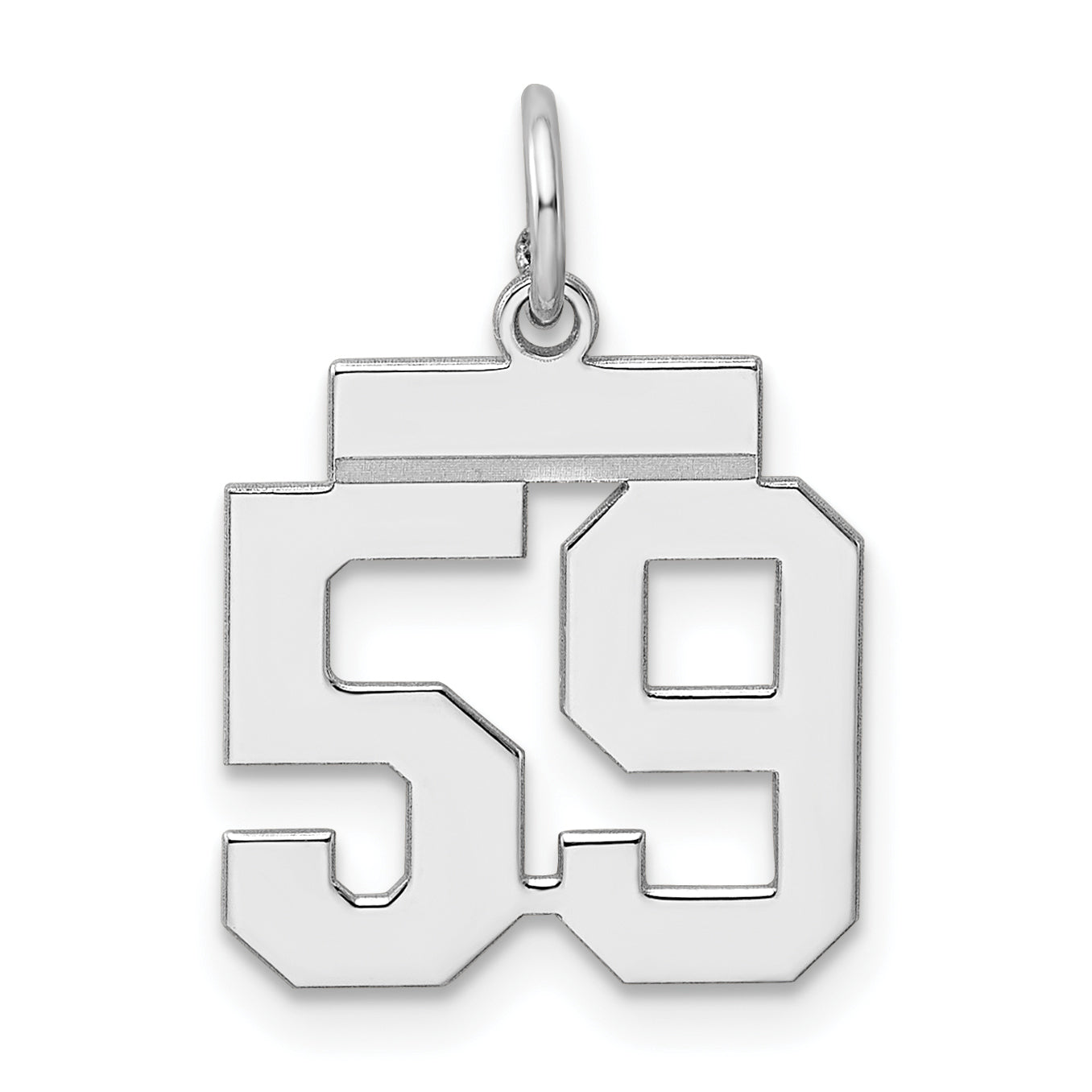 Sterling Silver/Rhodium-plated Polished Number 59 Charm Main image