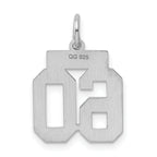 Sterling Silver Rhodium-plated Small Polished Number 60 Charm