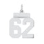 Sterling Silver/Rhodium-plated Polished Number 62 Charm
